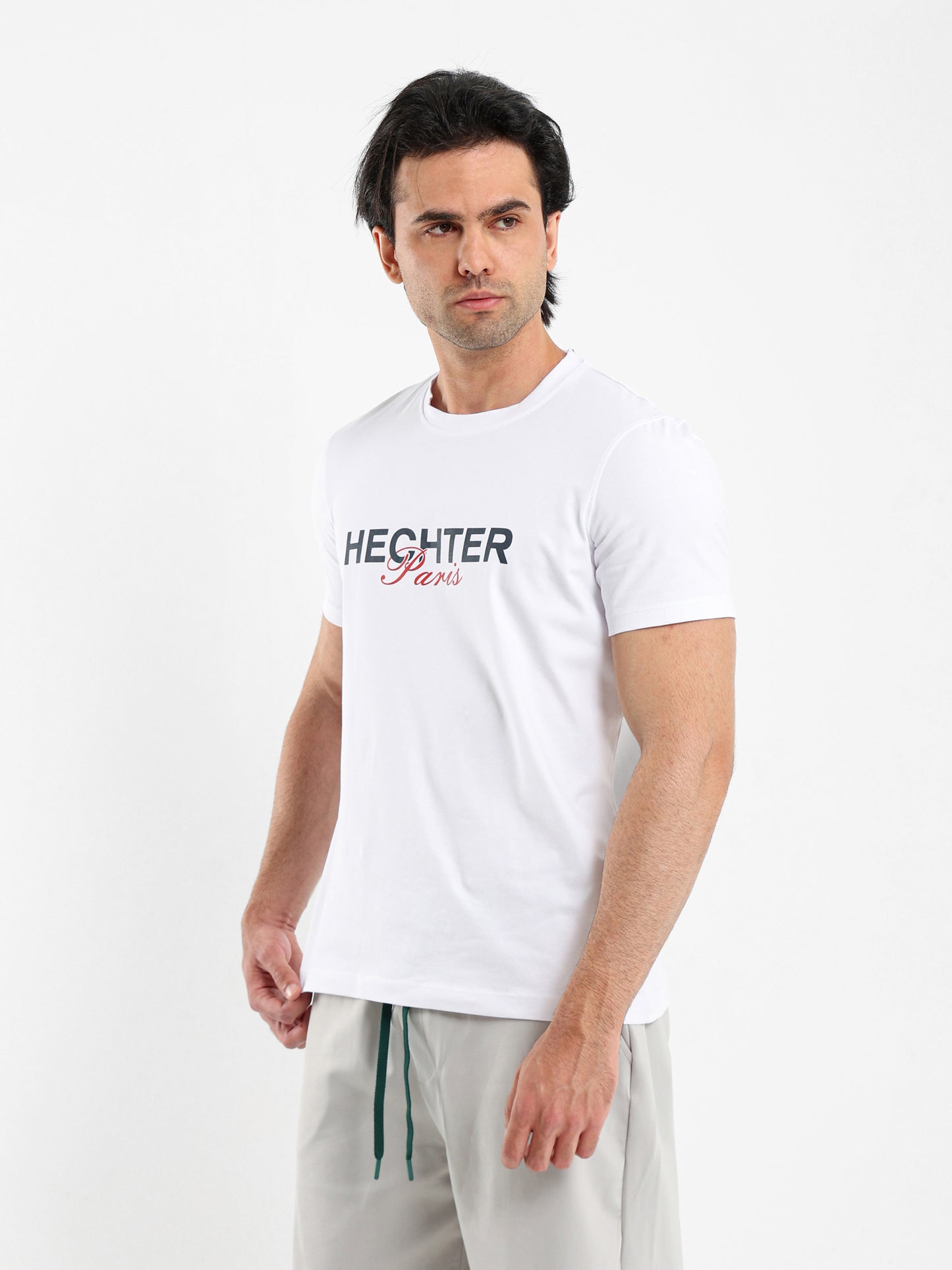 Round Neck Hechter Paris Print T-Shirt