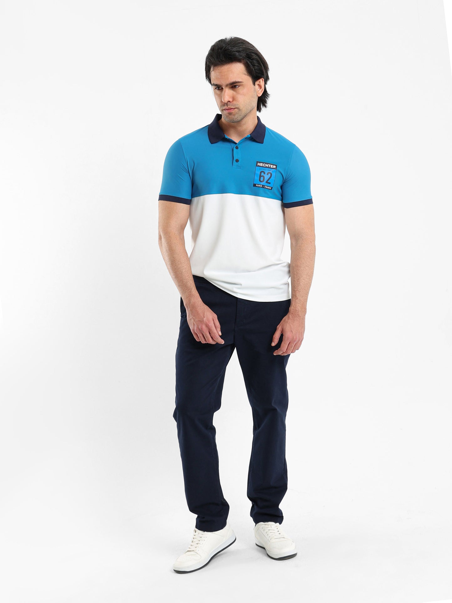 Color Blocked Pique Polo Shirt