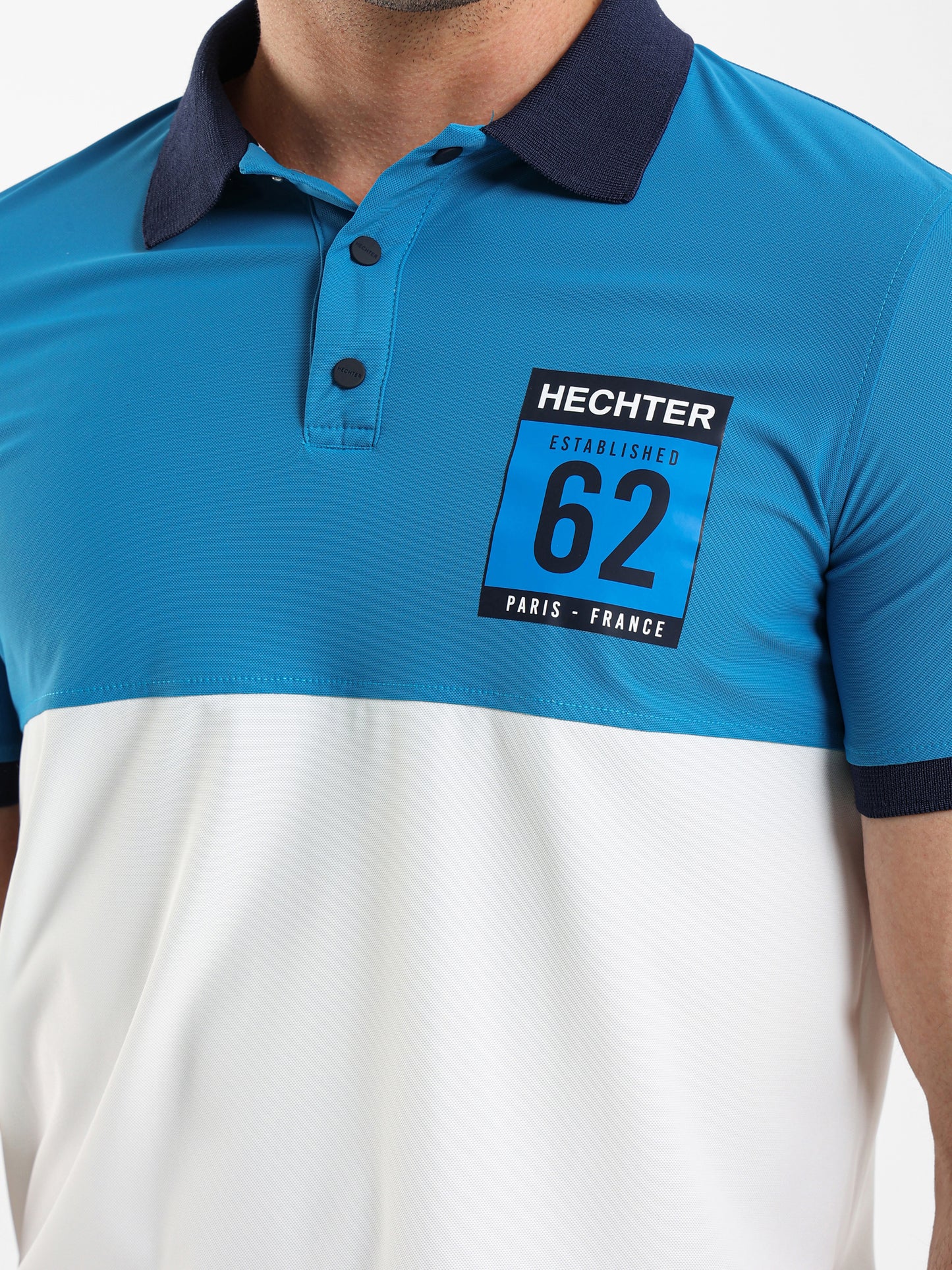 Color Blocked Pique Polo Shirt