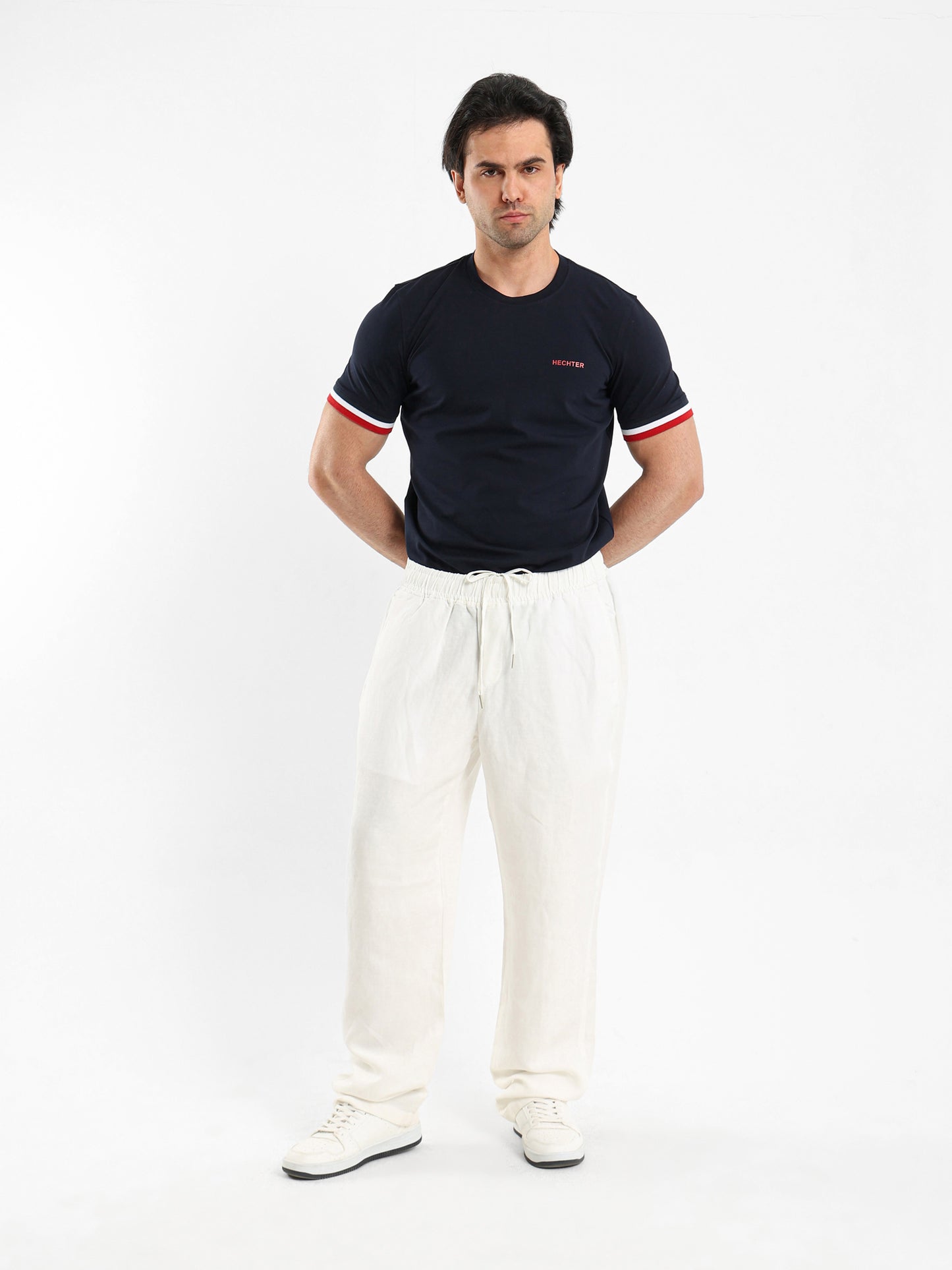 Crew Neck T-Shirt with Flag Print