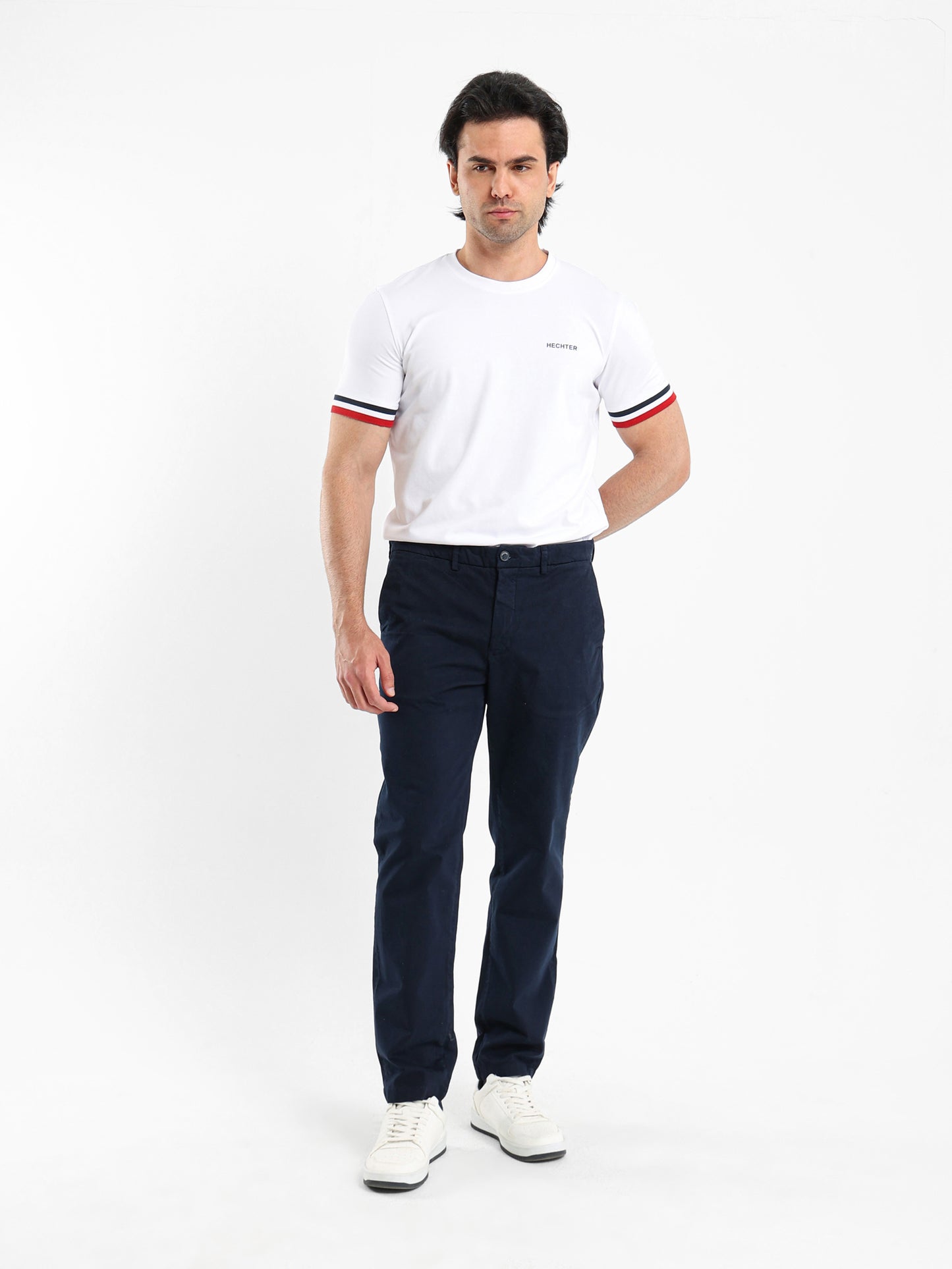 Crew Neck T-Shirt with Flag Print