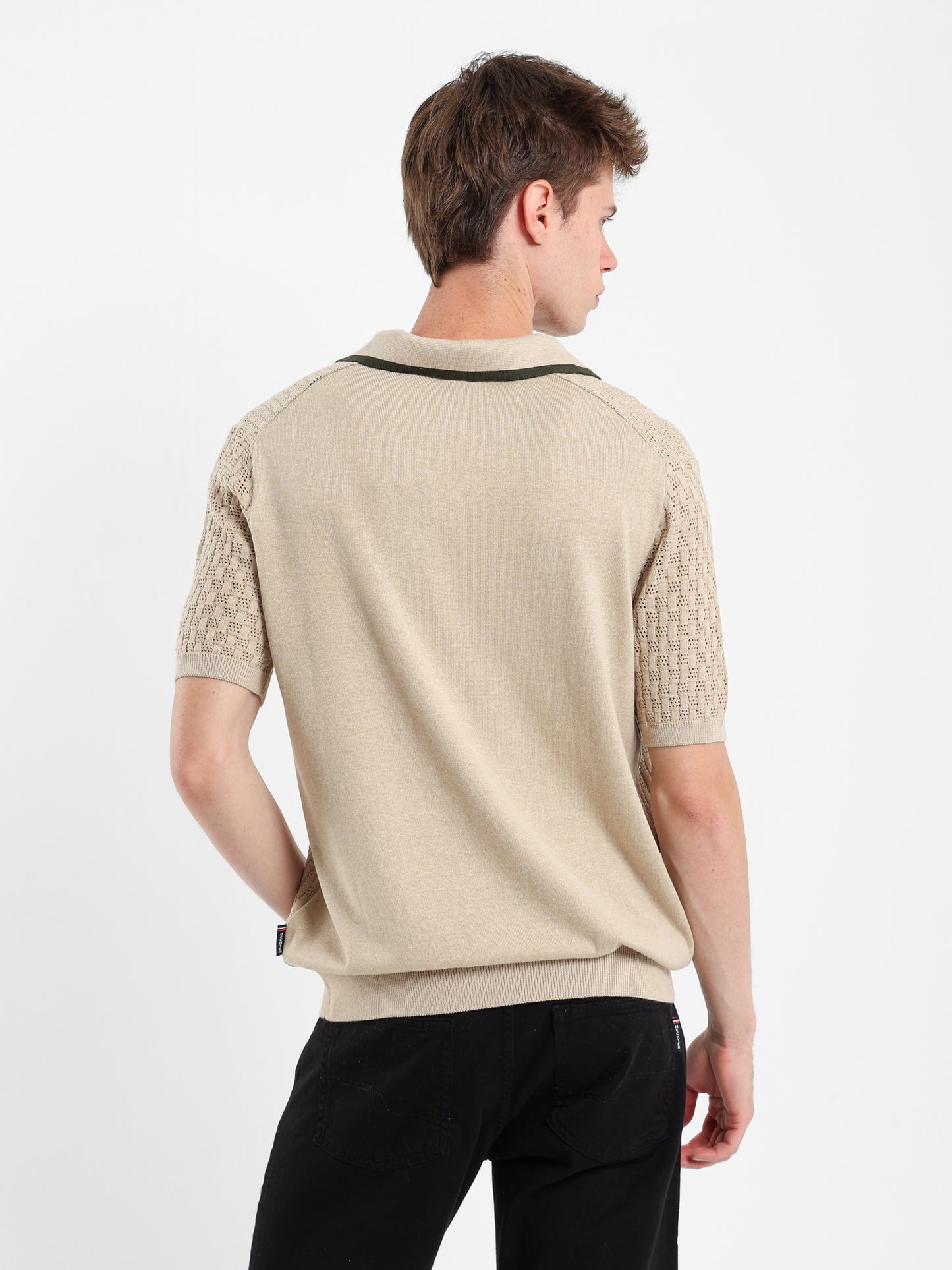 V-Neck Knit Polo Shirt