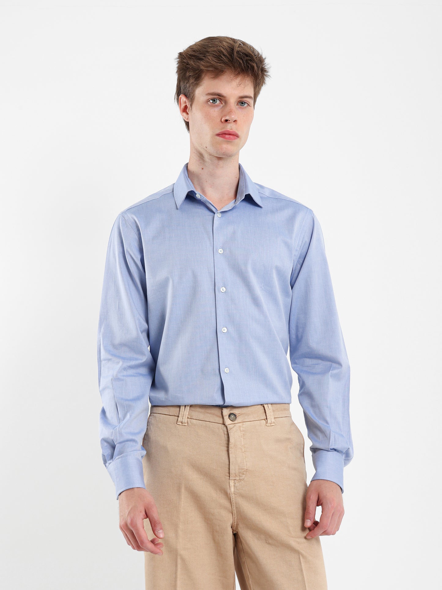Long Sleeve Shirt with Button-Under Collar