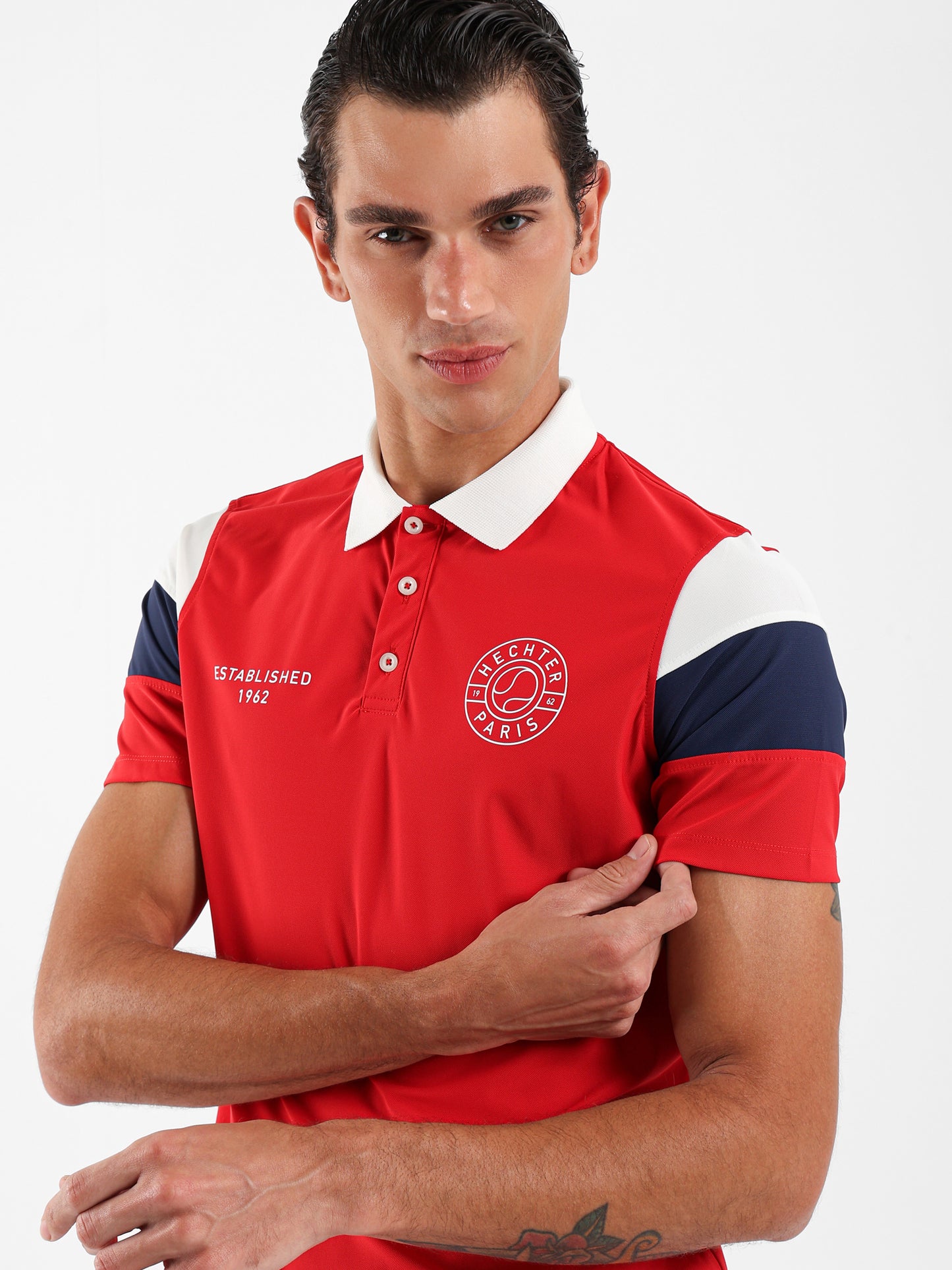 Color Block Sleeves Pique Polo Shirt