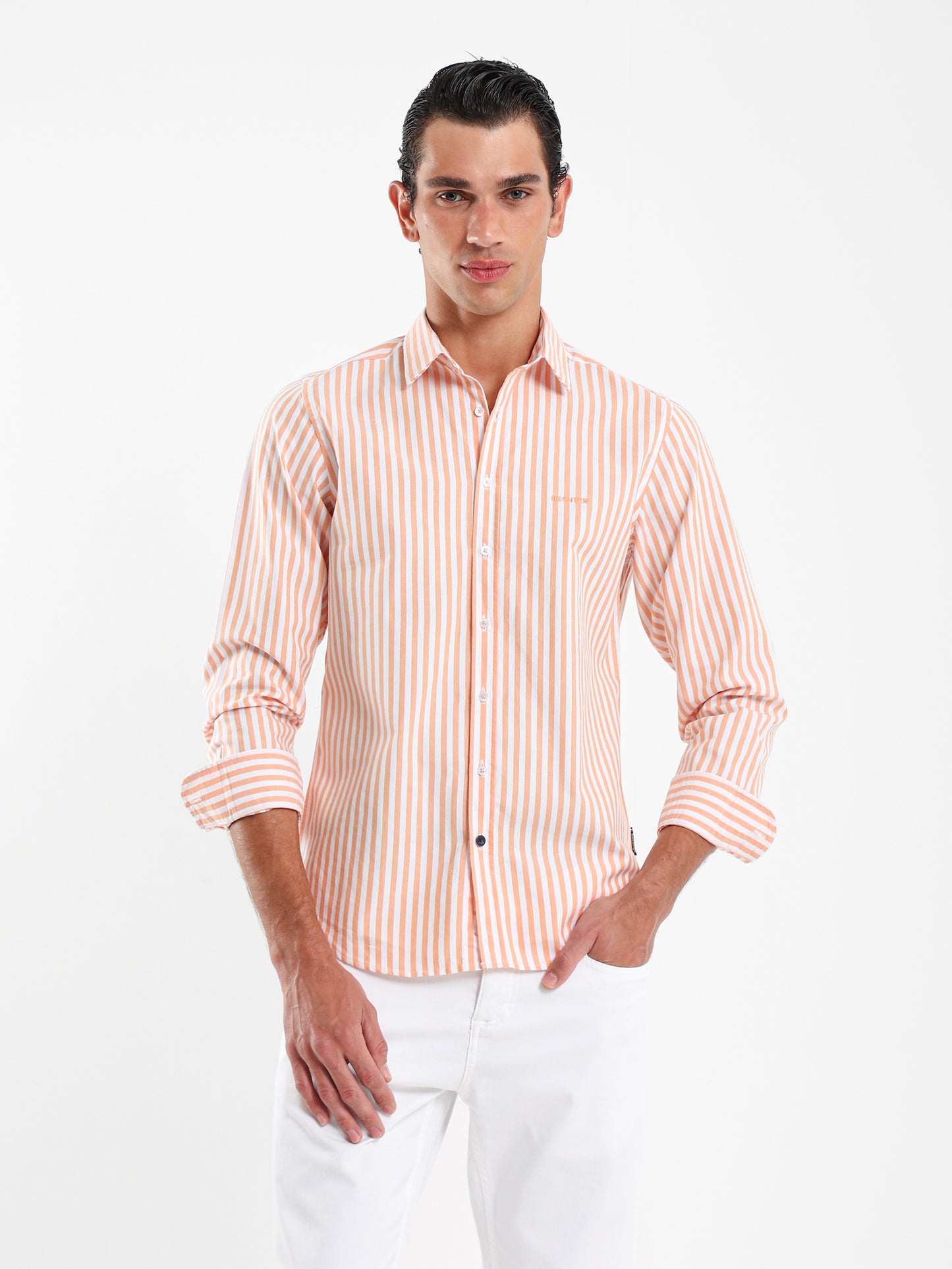 Wide Stripe Kent Collar Shirt