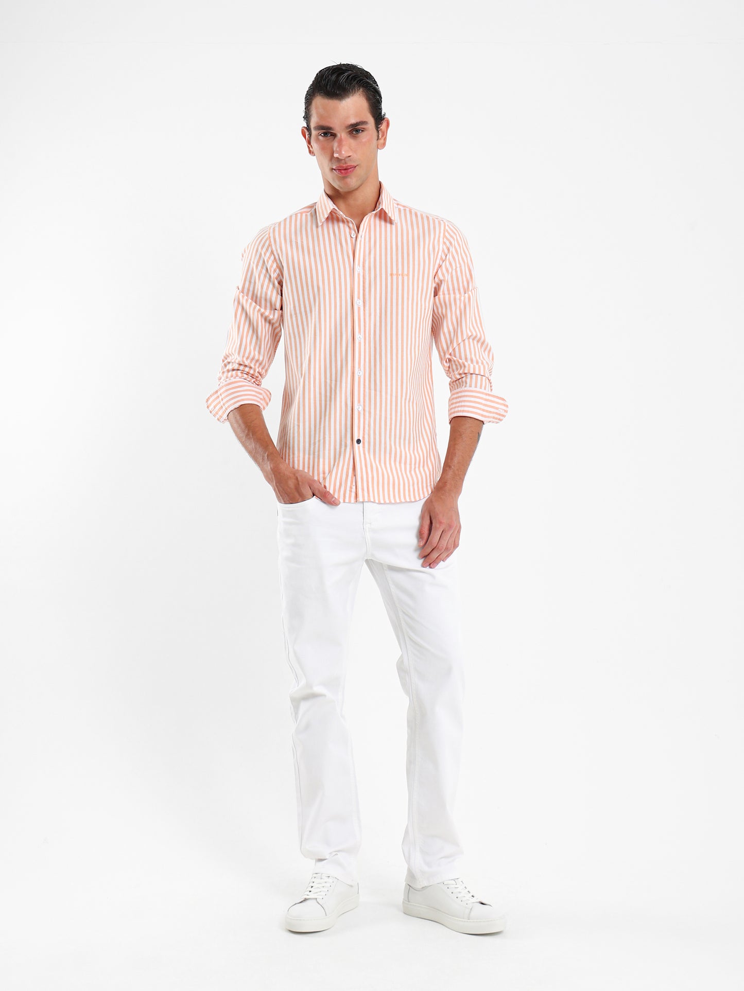 Wide Stripe Kent Collar Shirt