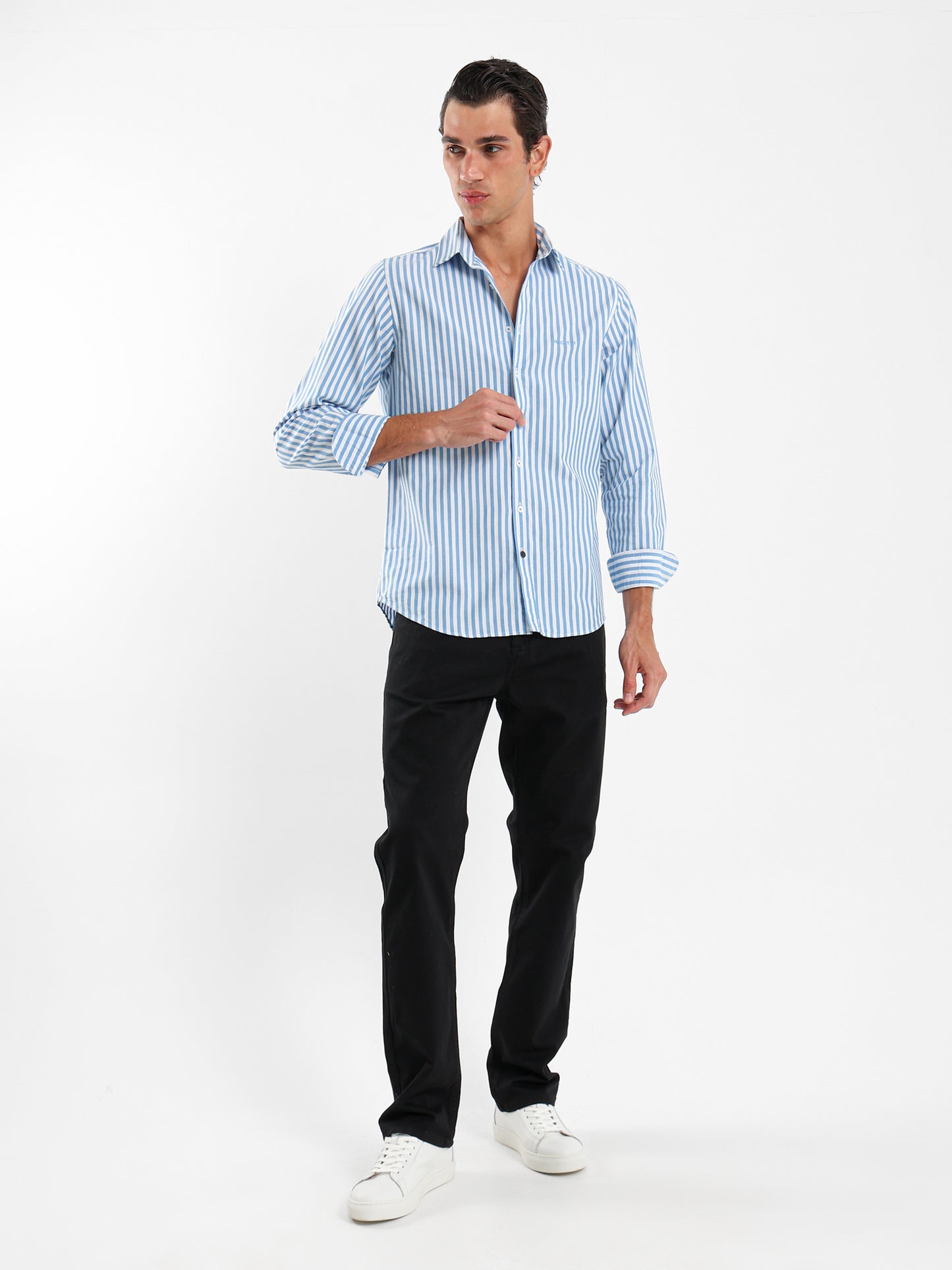 Wide Stripe Kent Collar Shirt