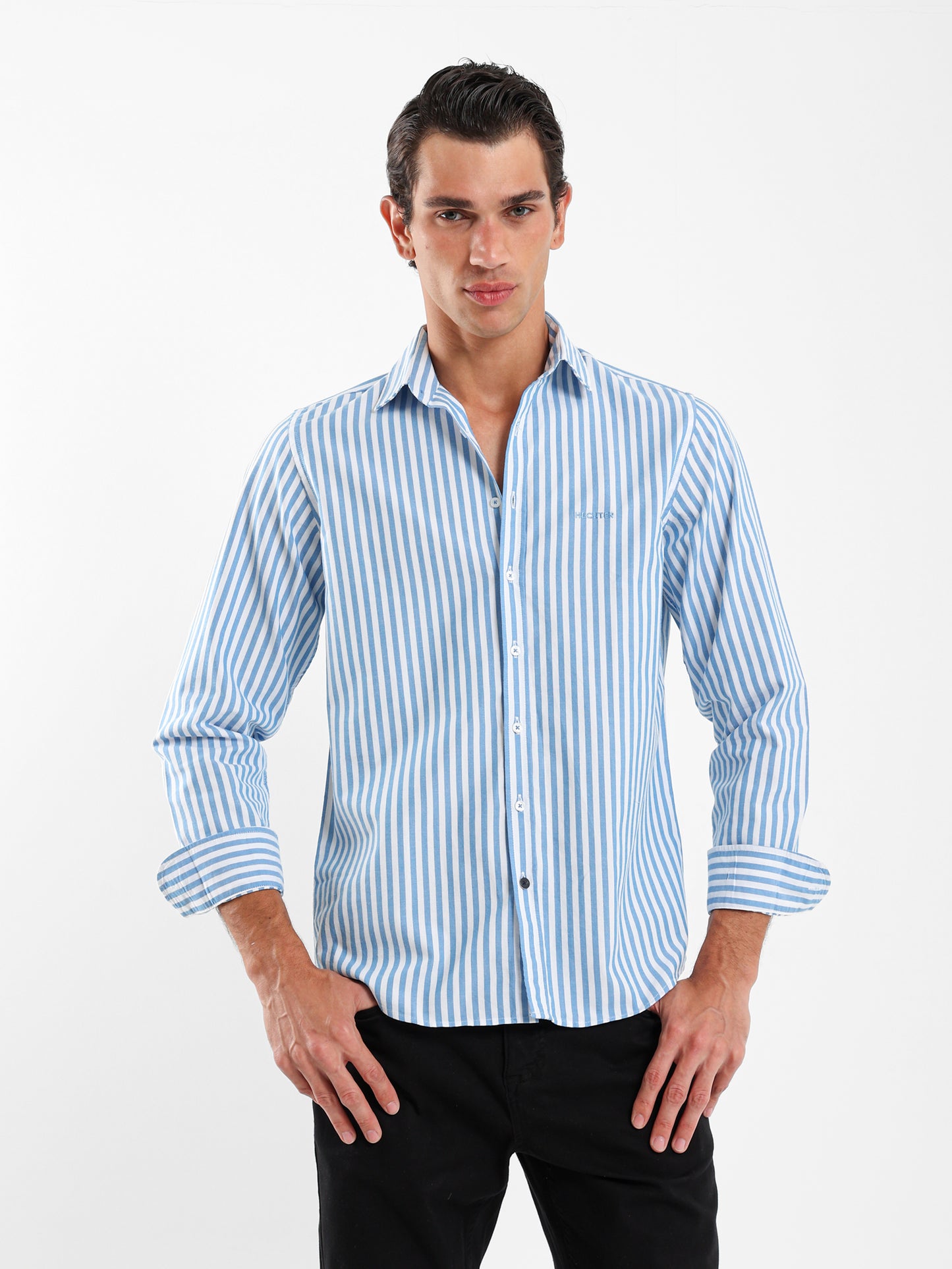 Wide Stripe Kent Collar Shirt