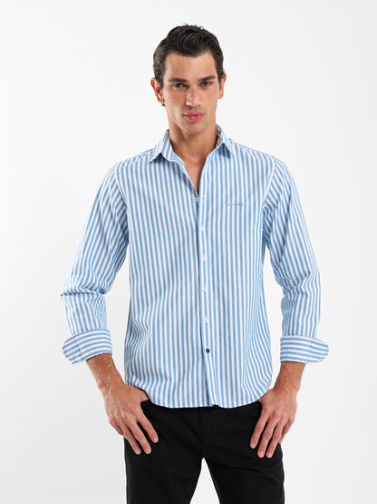 Wide Stripe Kent Collar Shirt