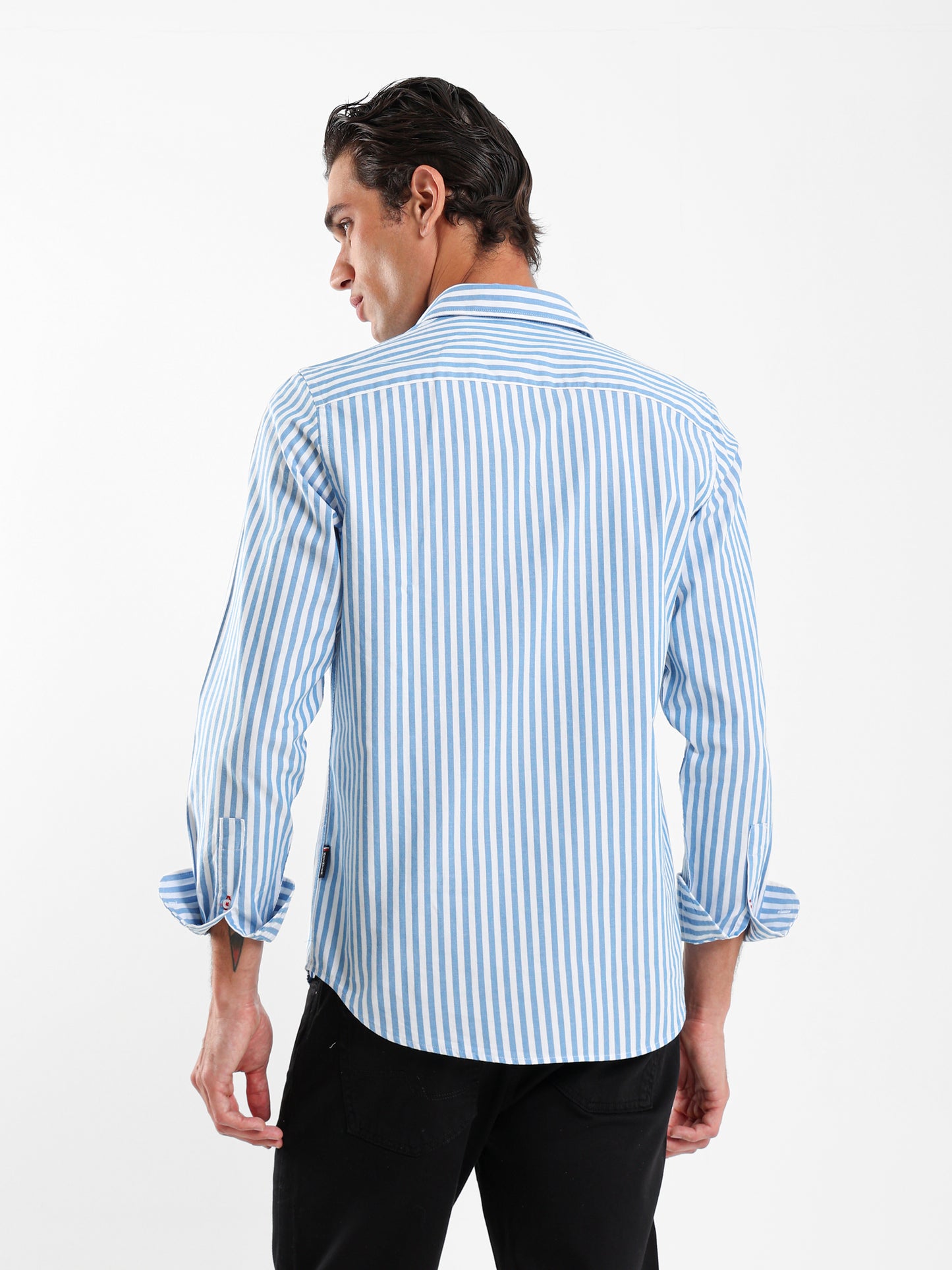 Wide Stripe Kent Collar Shirt
