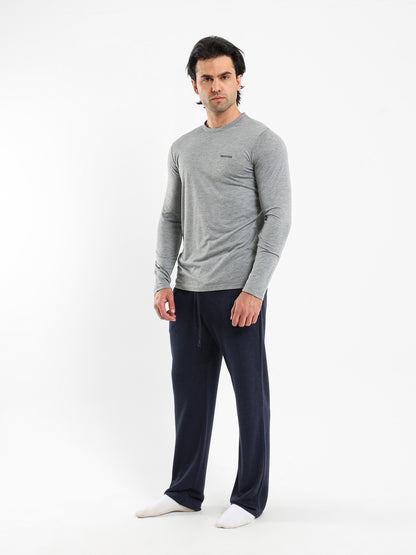Long Sleeve Pajama Set Top With Matching Pants