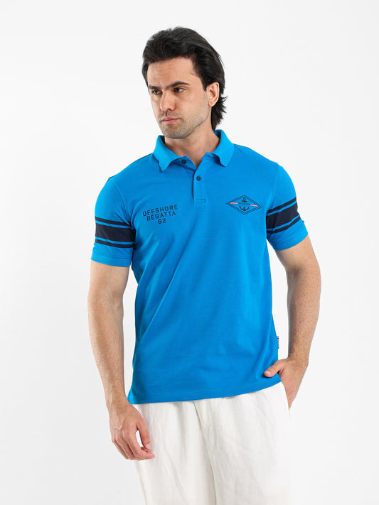 Striped Sleeve Pique Polo Shirt