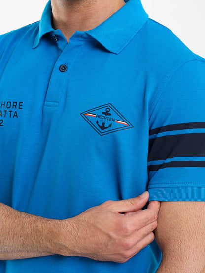 Striped Sleeve Pique Polo Shirt