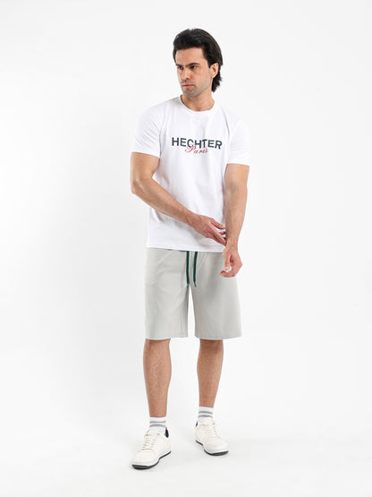 Round Neck Hechter Paris Print T-Shirt