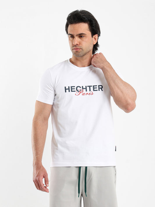 Round Neck Hechter Paris Print T-Shirt