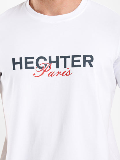 Round Neck Hechter Paris Print T-Shirt