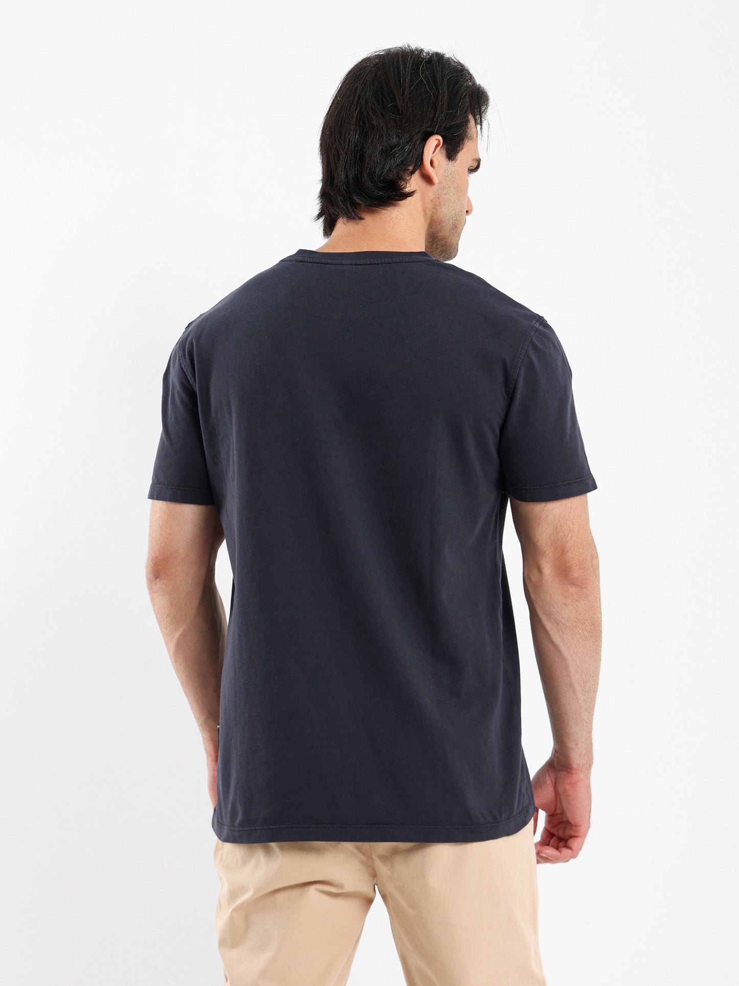 Crew Neck T-Shirt with Chest Stripe Print