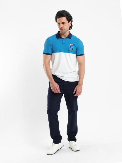 Color Blocked Pique Polo Shirt