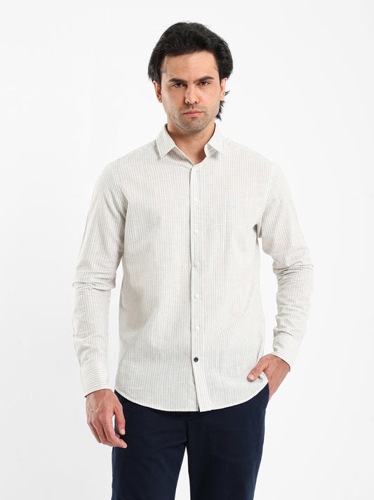 Striped Shirt with Kent Collar