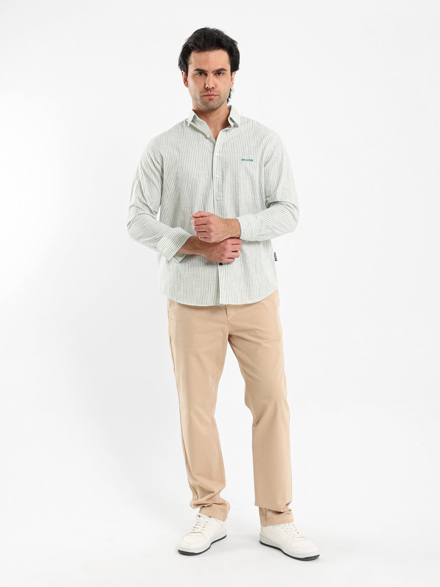 Striped Shirt with Kent Collar