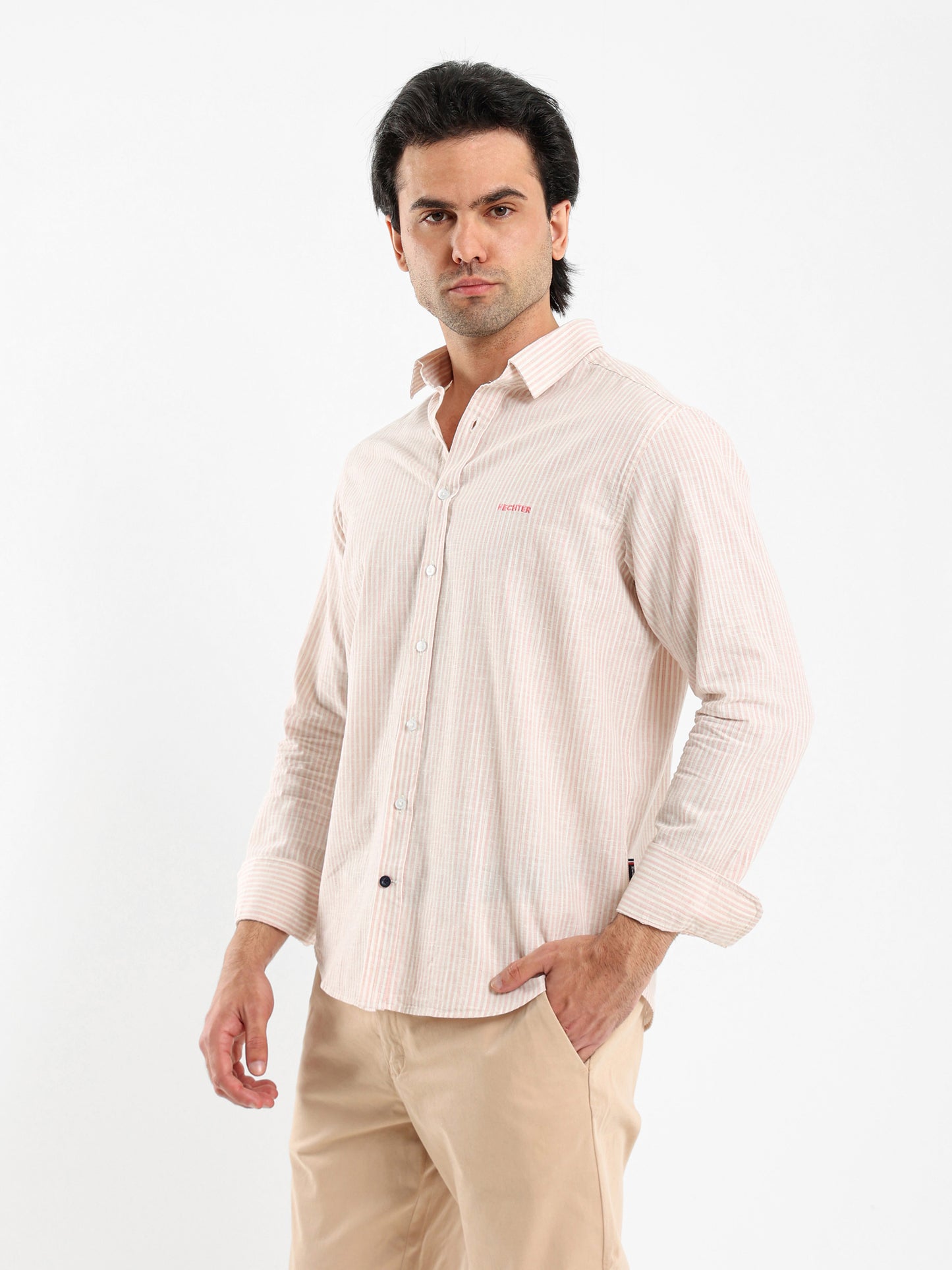 Striped Shirt with Kent Collar