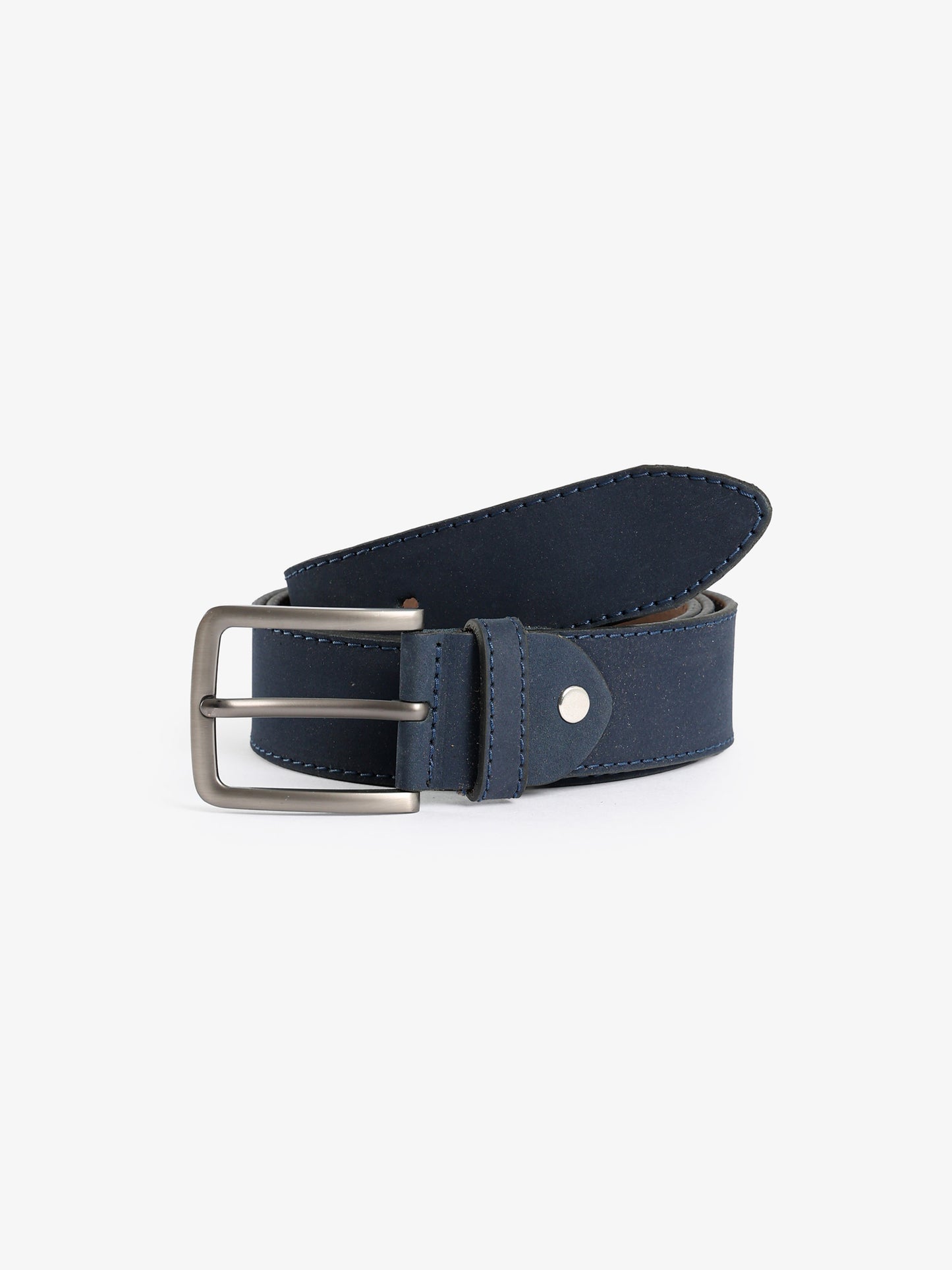 Nubuck Stitched Leather Belt