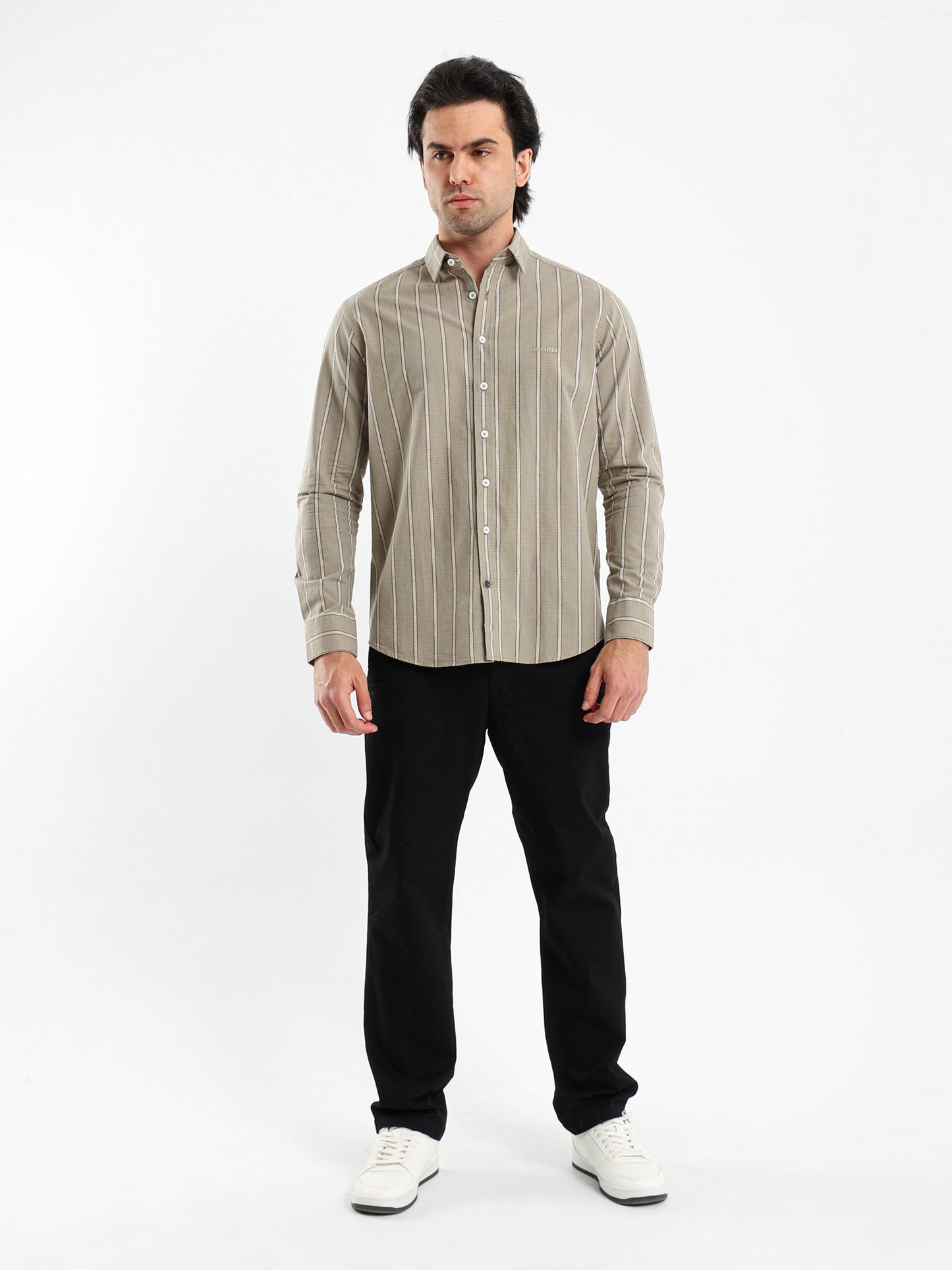 Striped Shirt with Kent Collar