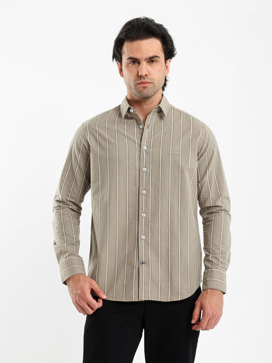 Striped Shirt with Kent Collar