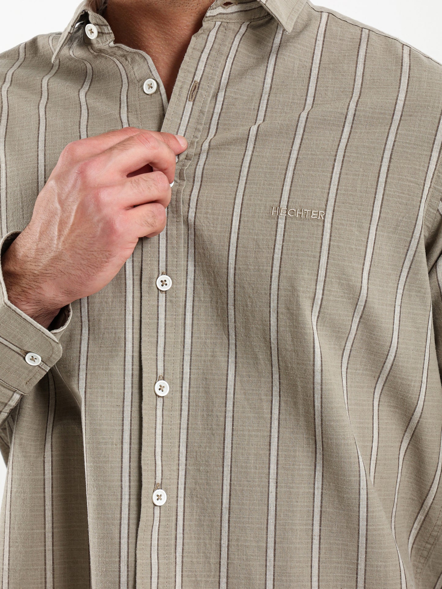 Striped Shirt with Kent Collar