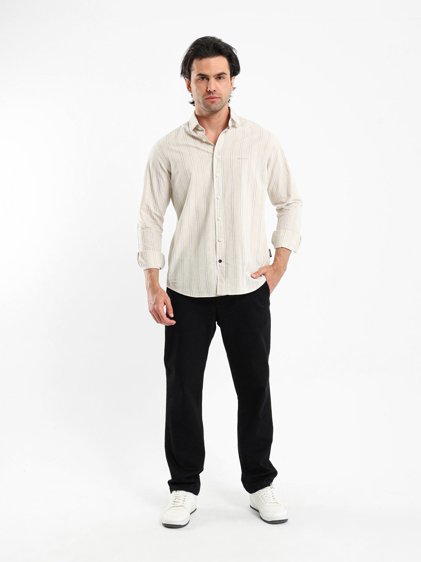 Striped Shirt with Kent Collar