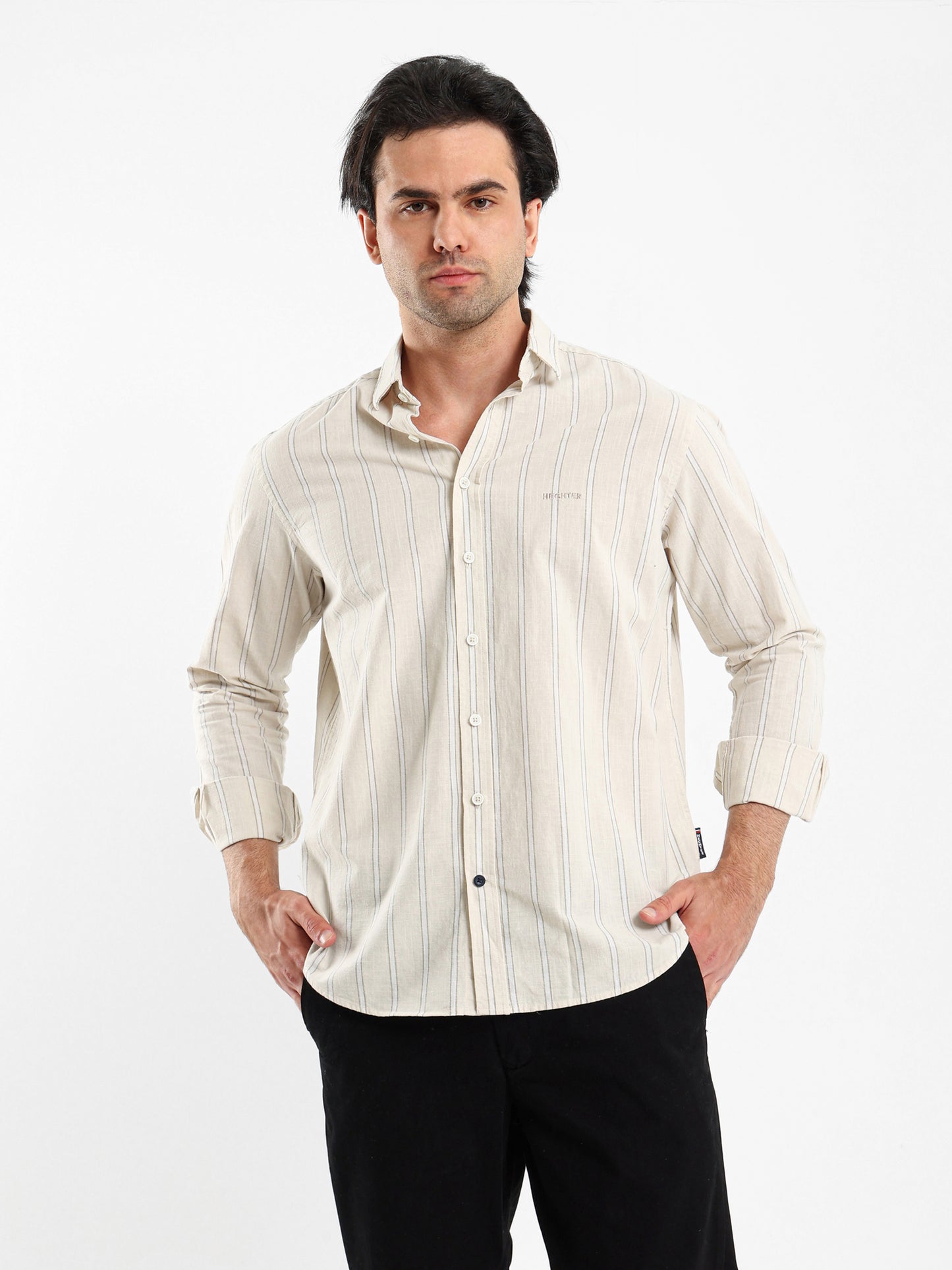 Striped Shirt with Kent Collar