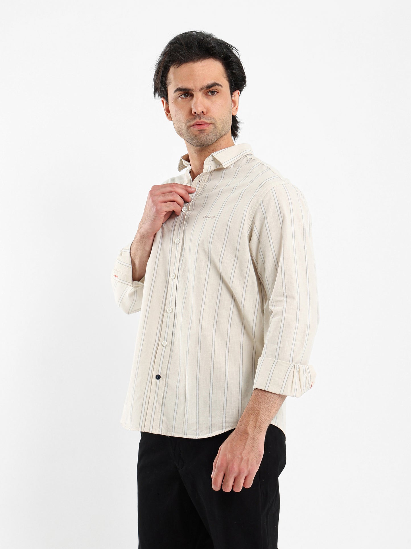 Striped Shirt with Kent Collar