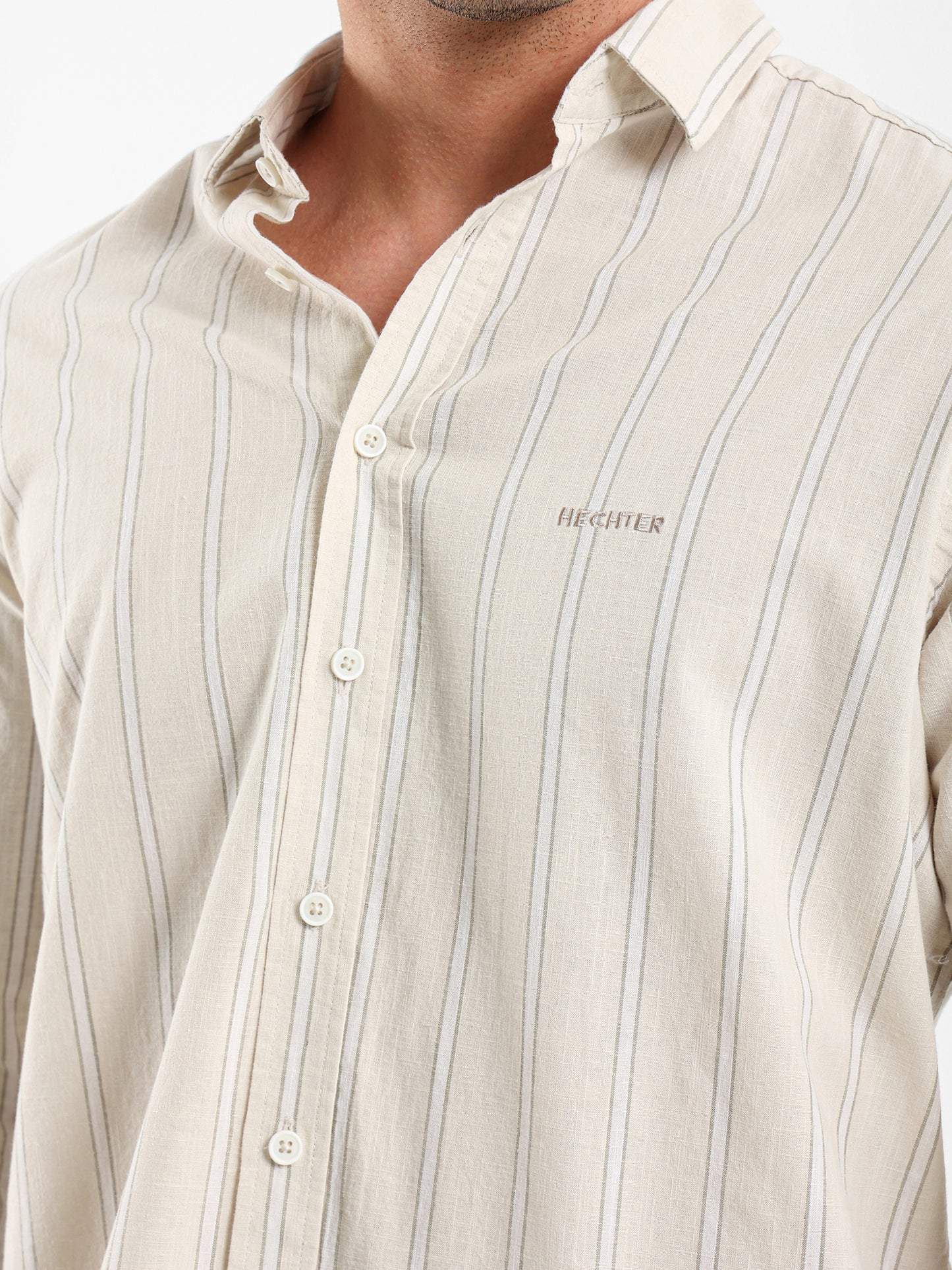 Striped Shirt with Kent Collar