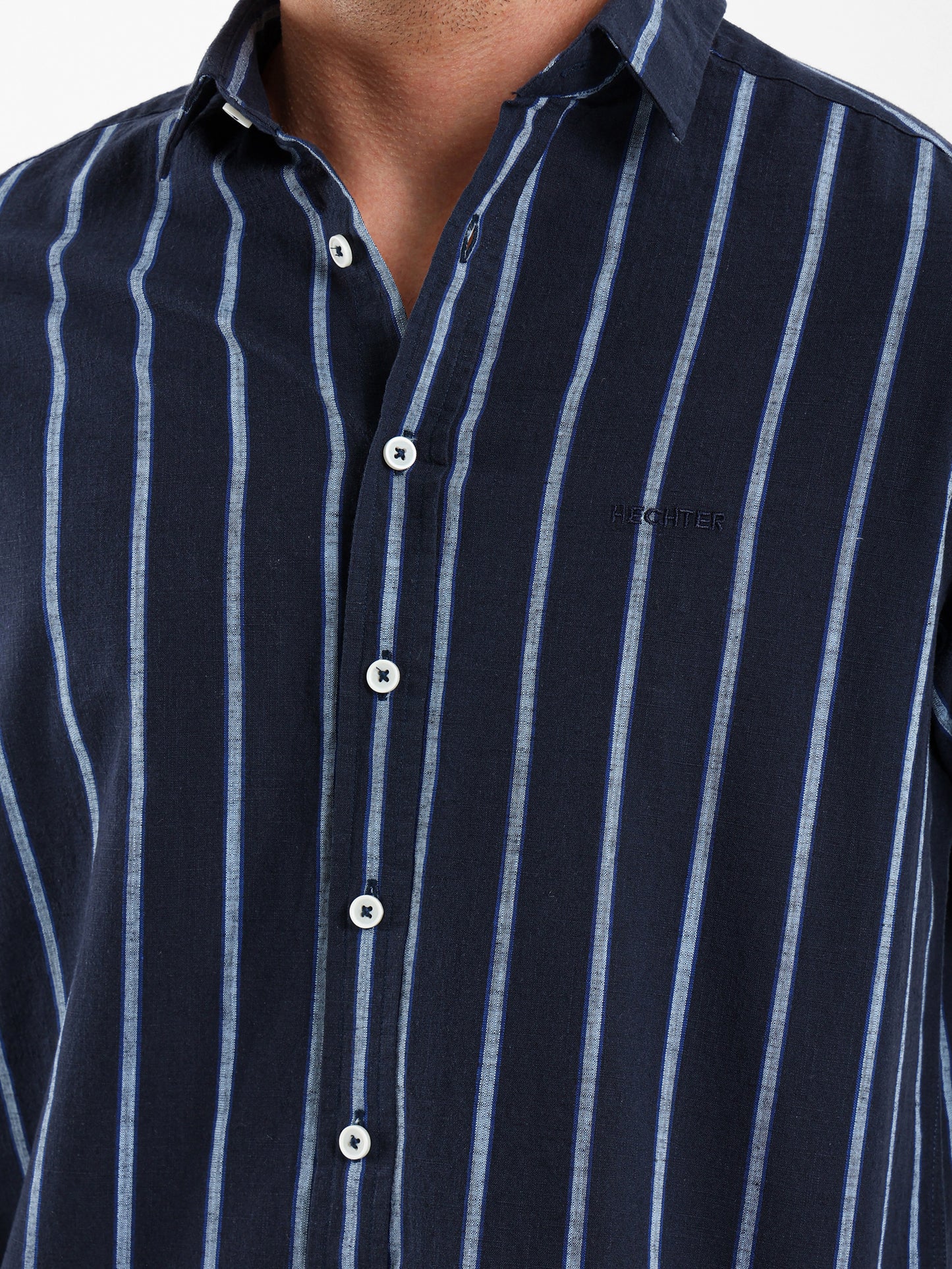 Striped Shirt with Kent Collar