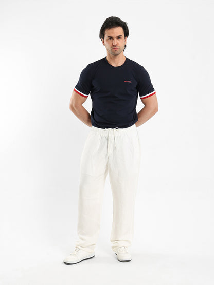 Crew Neck T-Shirt with Flag Print