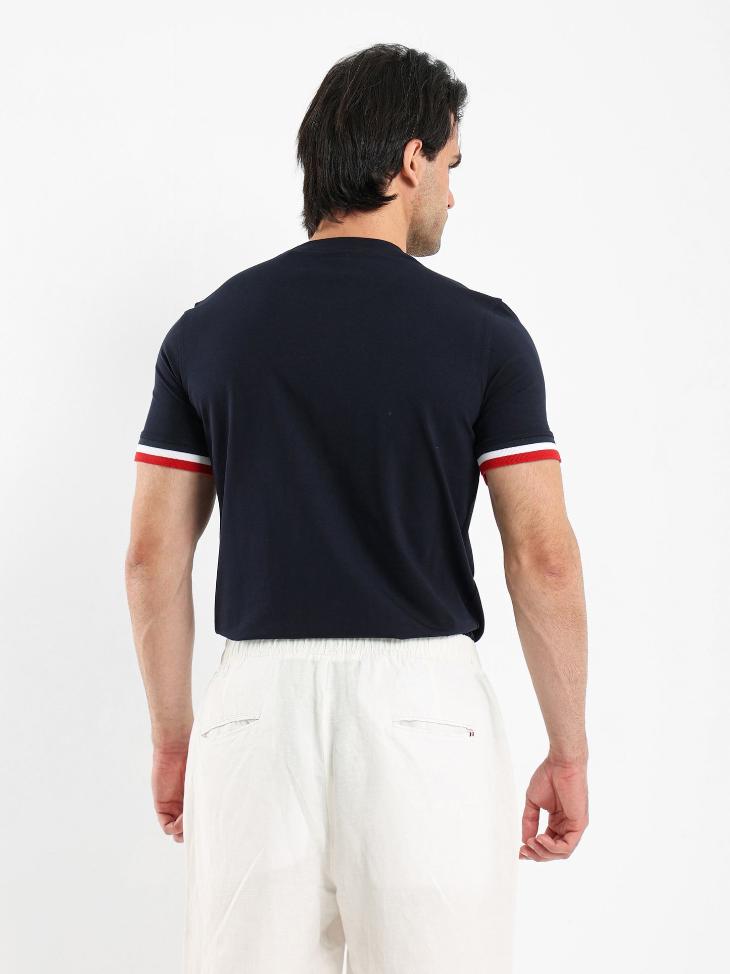 Crew Neck T-Shirt with Flag Print