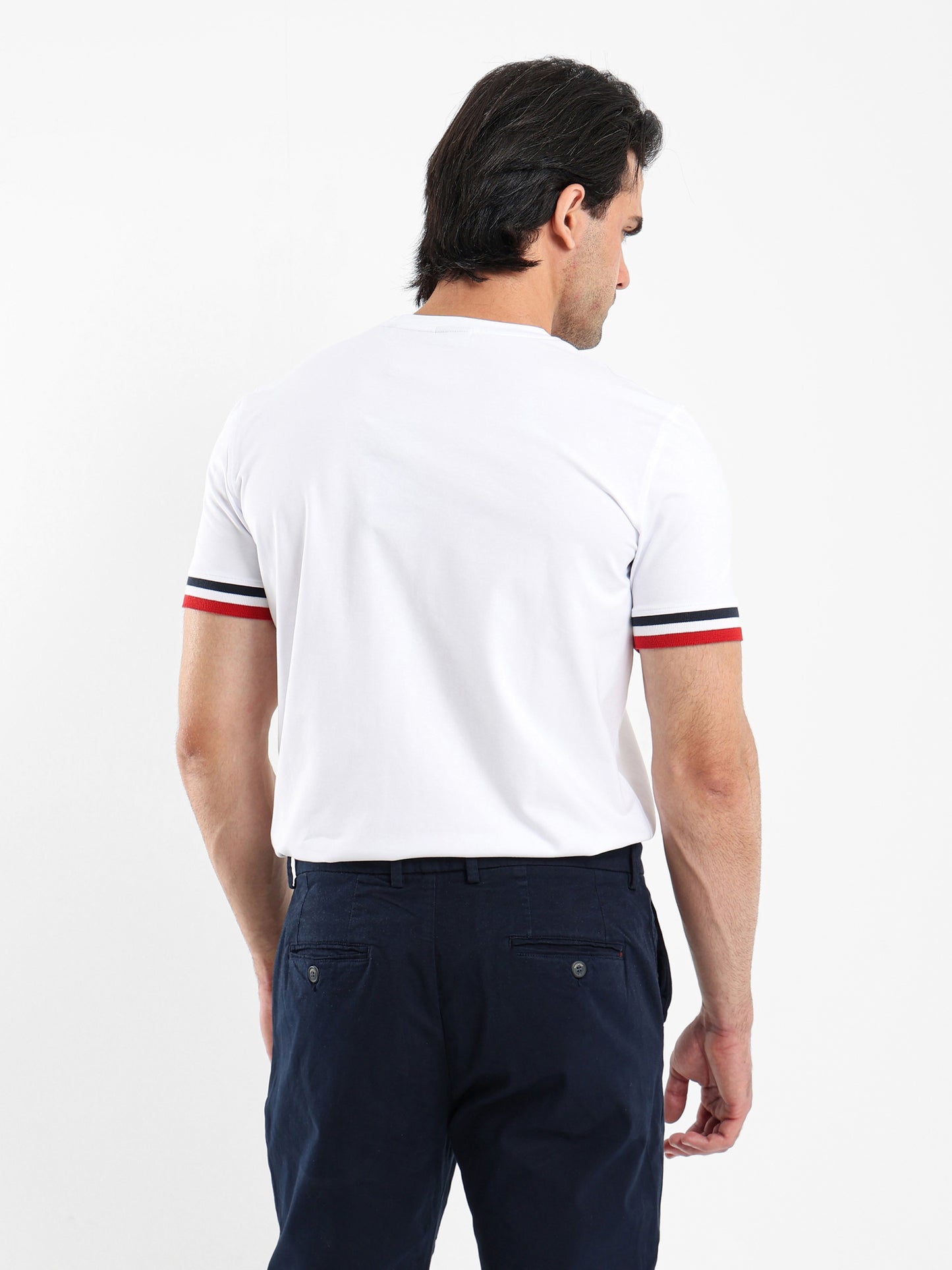 Crew Neck T-Shirt with Flag Print