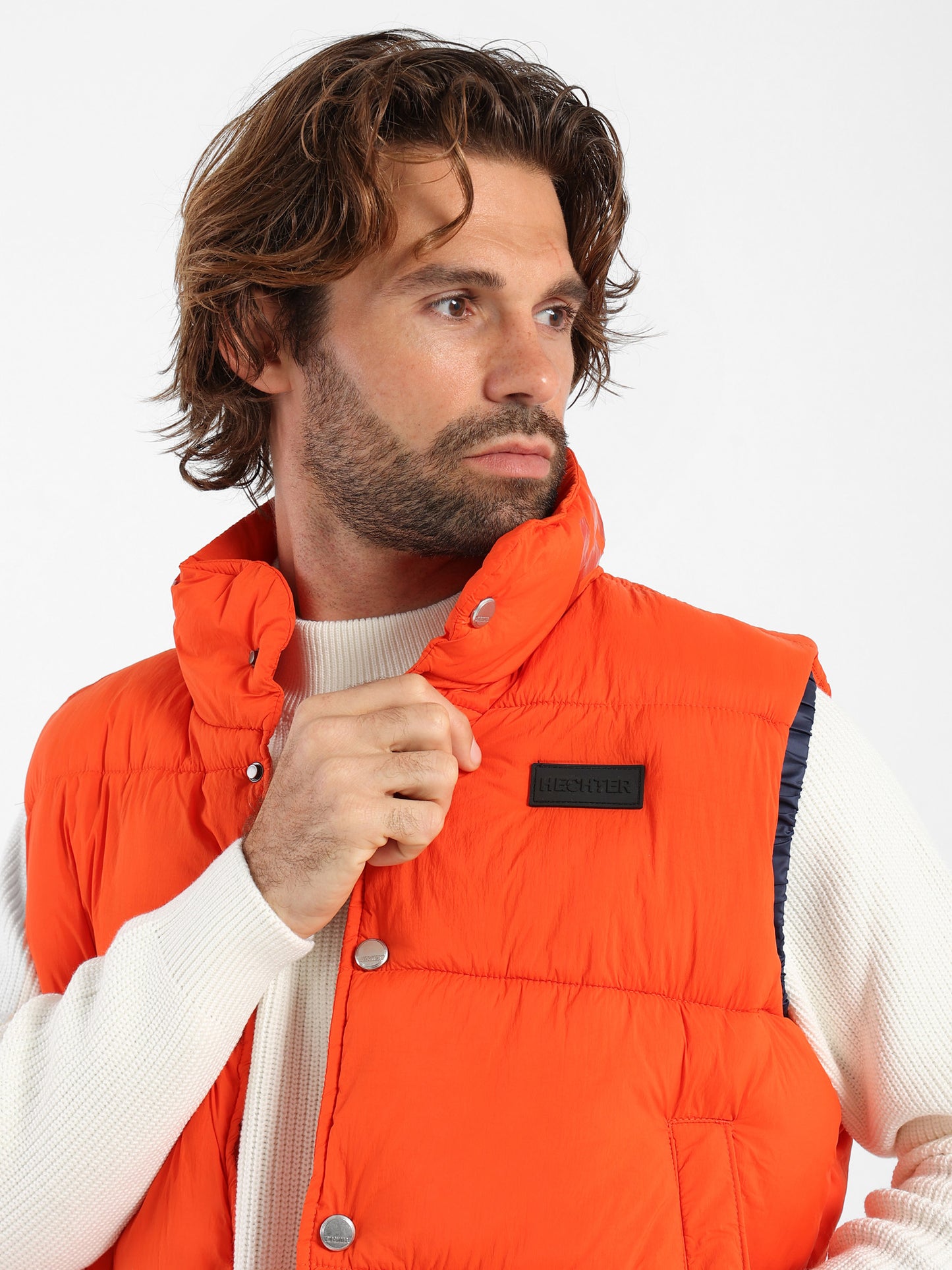Mock Neck Parka Vest