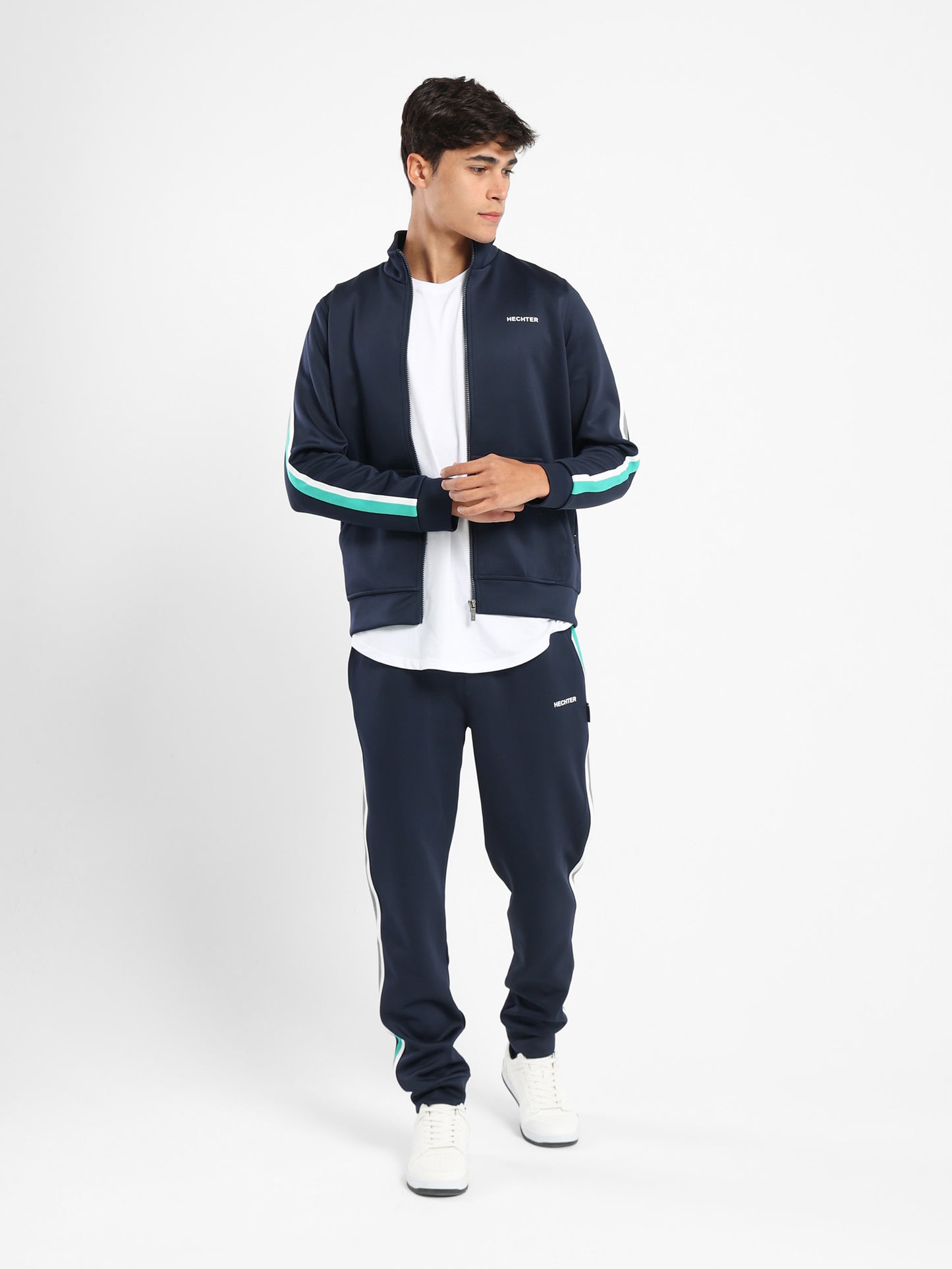Jacket with Contrast Tape on Sleeves