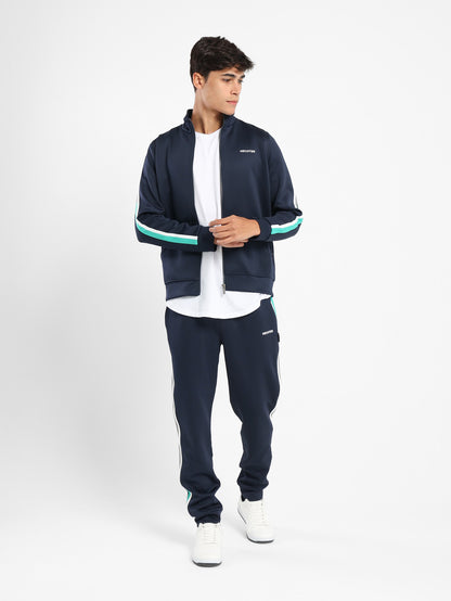 Jacket with Contrast Tape on Sleeves