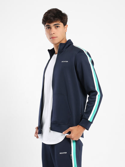 Jacket with Contrast Tape on Sleeves
