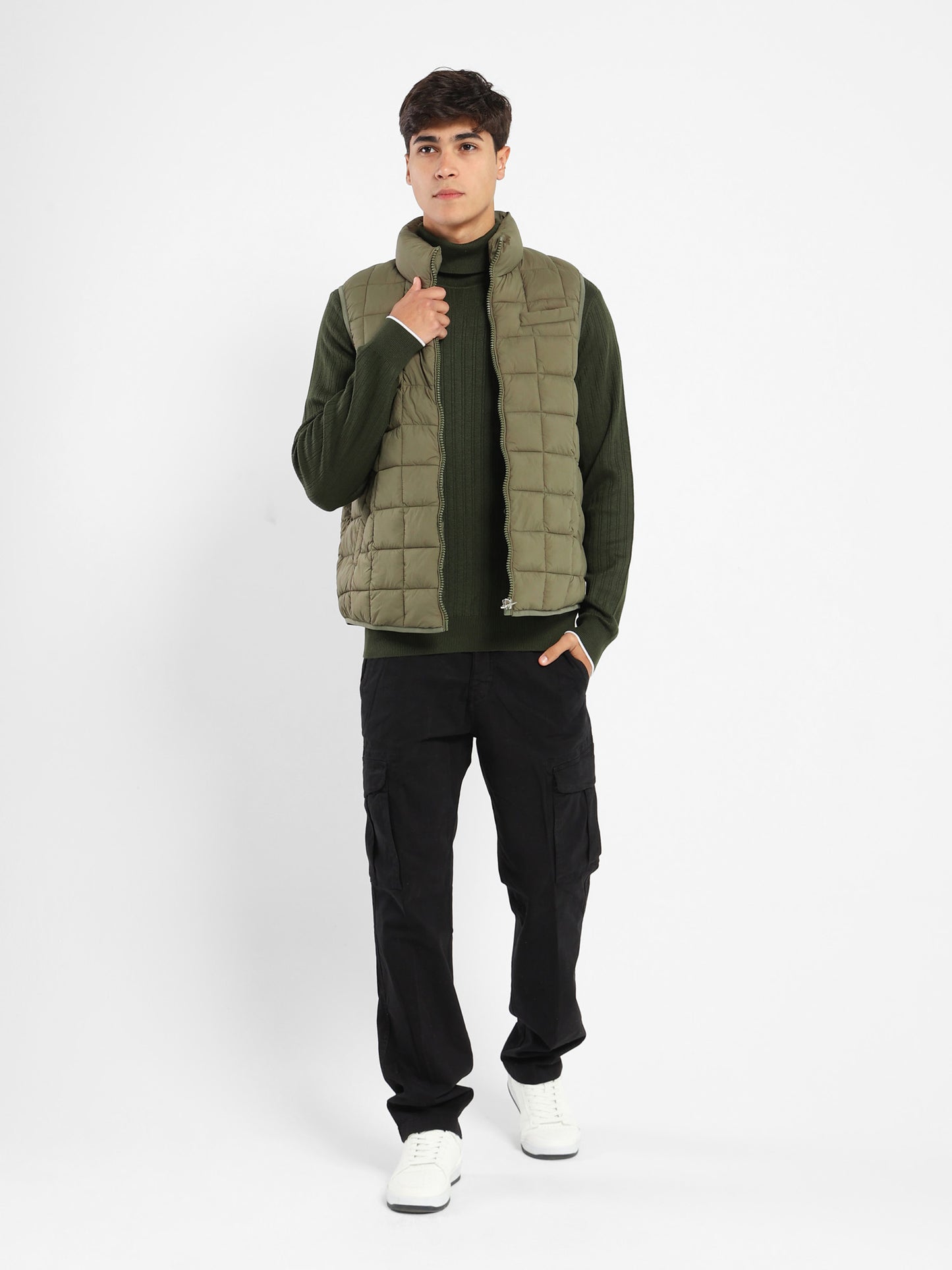 Mock Neck Parka Vest