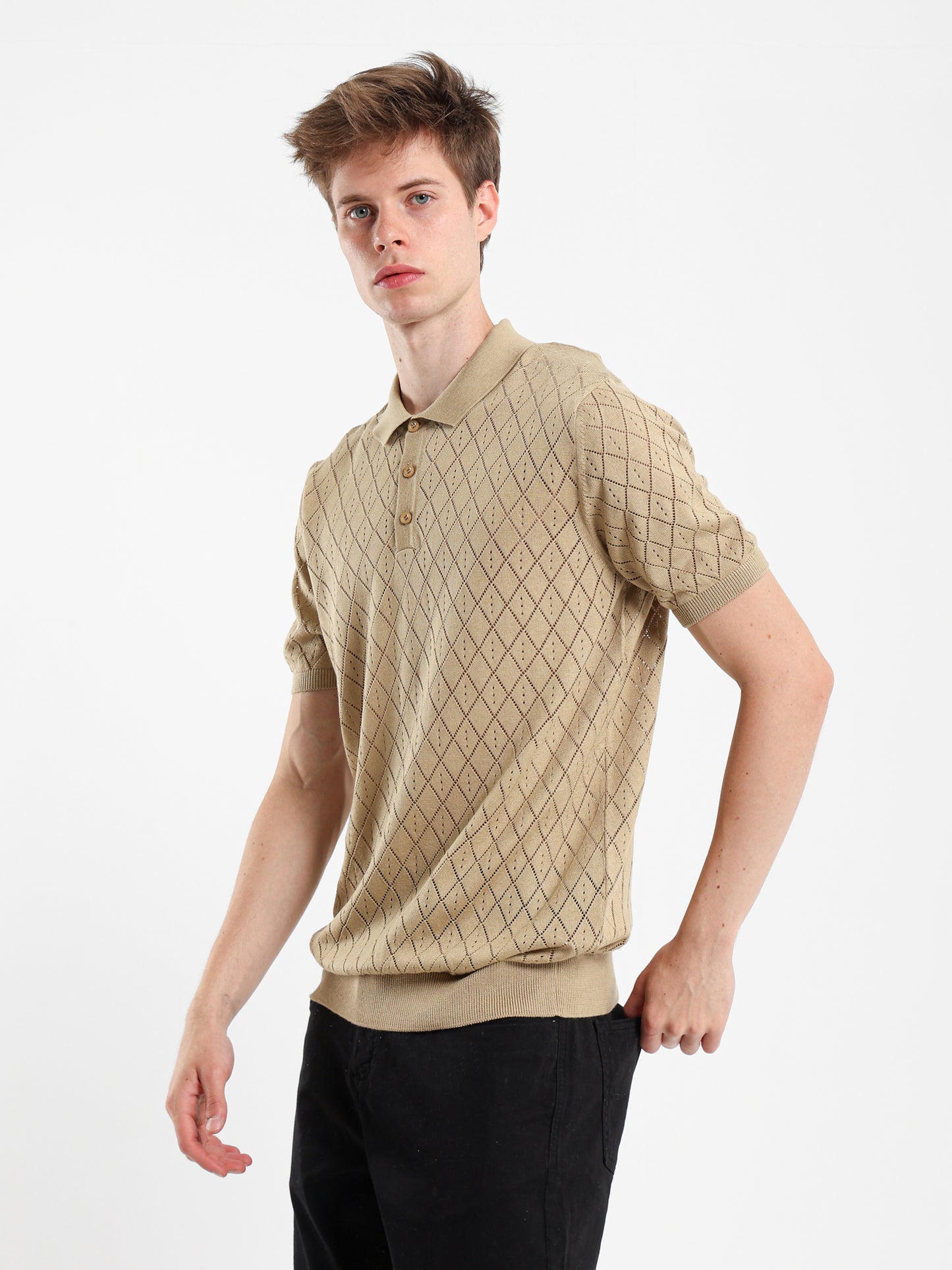 Jacquard Knitwear Polo Shirt