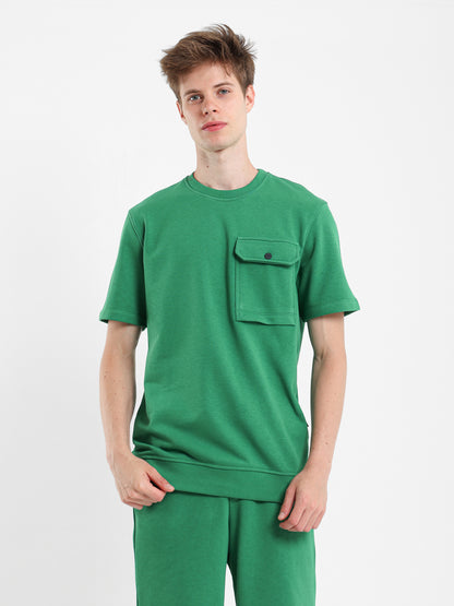 Half Sleeves Round Neck Sweatshirt