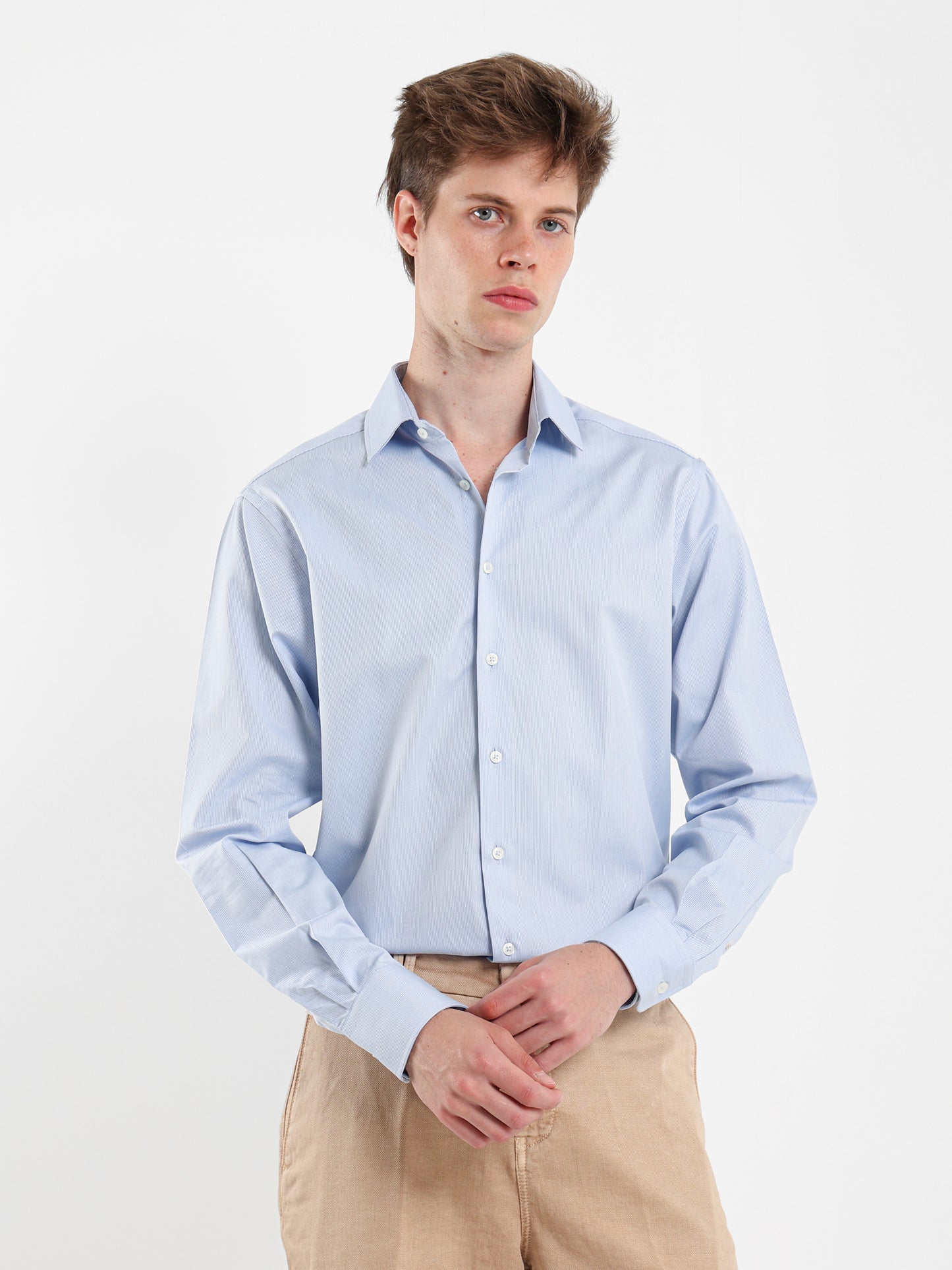 Button-Under Collar Striped Shirt