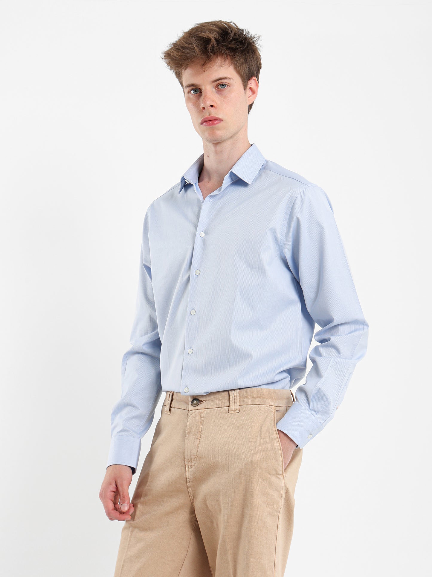 Button-Under Collar Striped Shirt