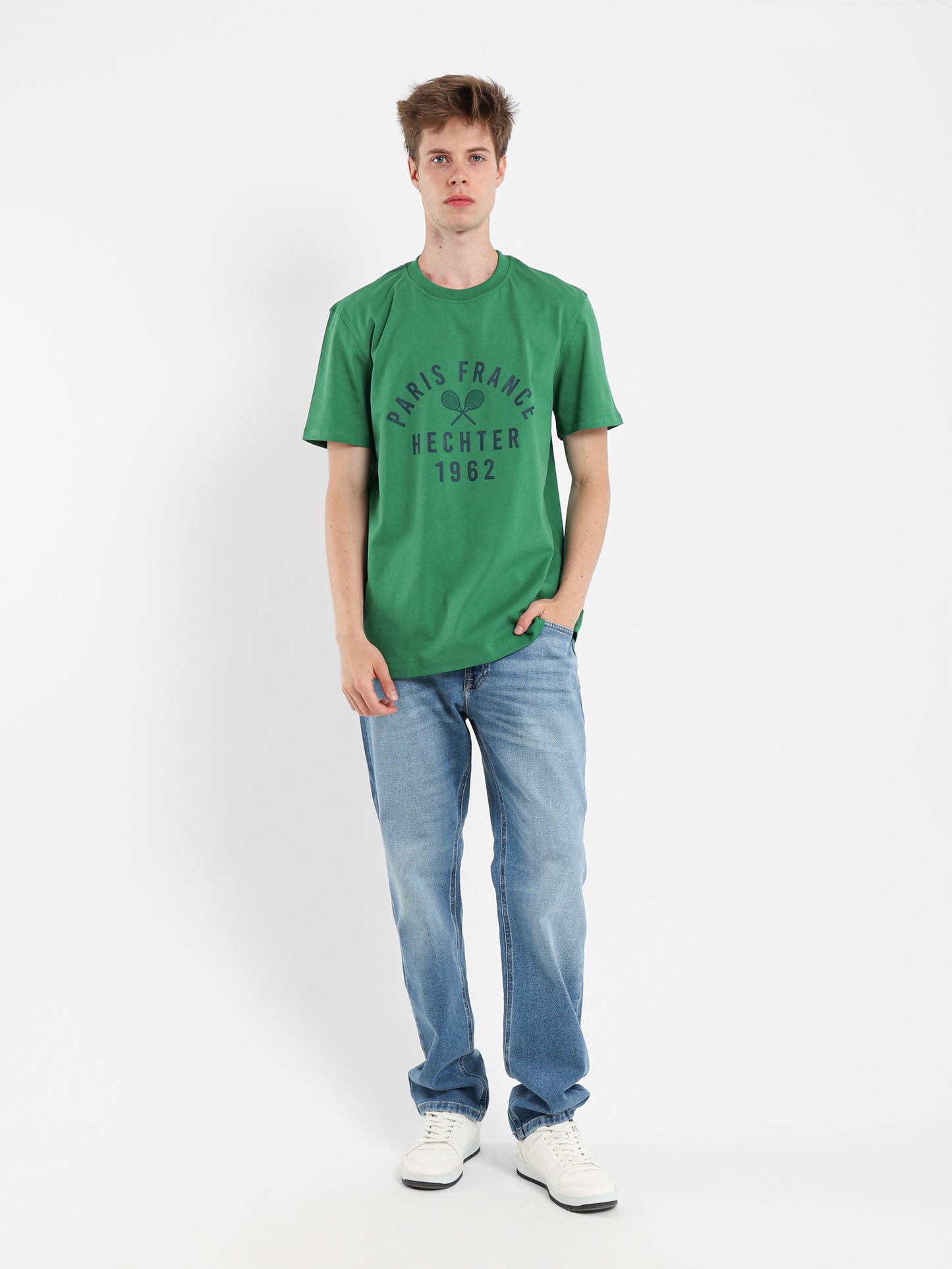 Round Neck Tennis Print T-Shirt