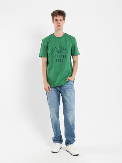 Round Neck Tennis Print T-Shirt
