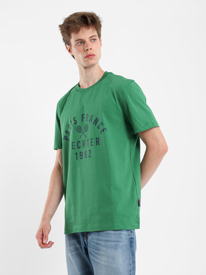 Round Neck Tennis Print T-Shirt