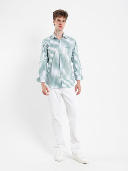 Wide Stripe Kent Collar Shirt
